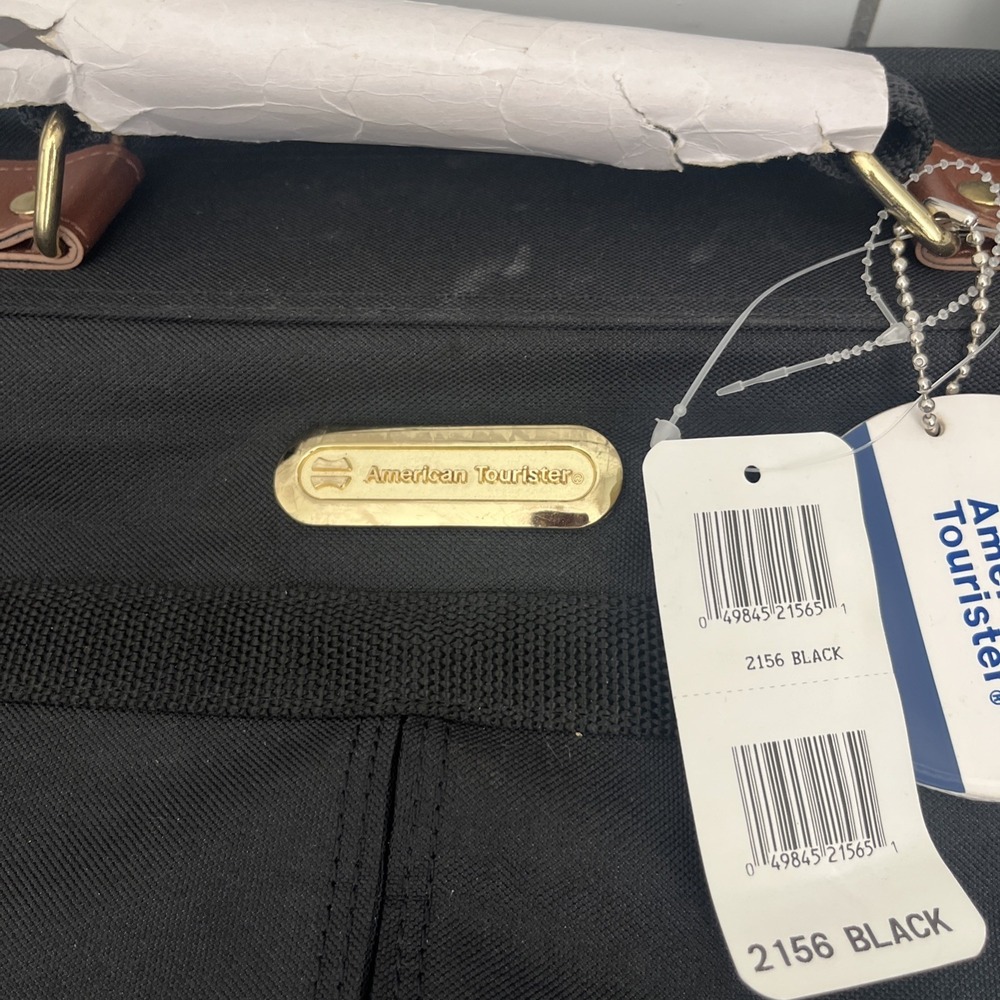 Black Canvas Vintage American Tourister Hanging Garment Bag 43x24 NWT! - Picture 3 of 13